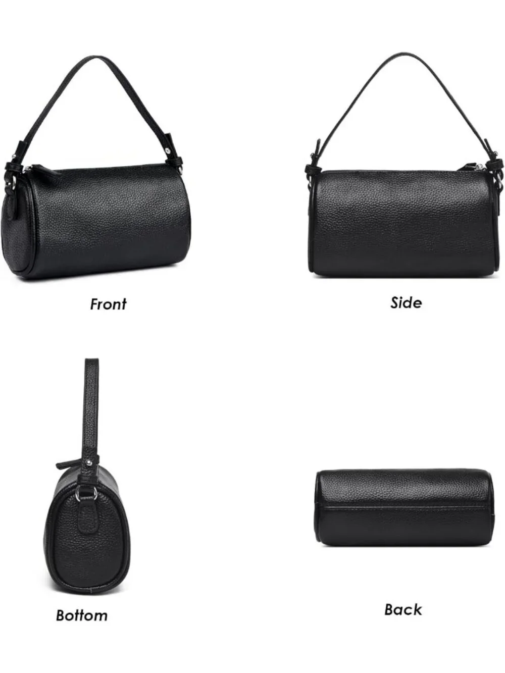 Stylish Mini Crossbody Bag for Women, Genuine Leather Barrel Phone Purse